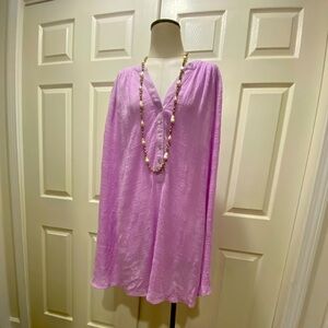New with tags. Lilac beach cover up.
33” pit to pit & 36” Length